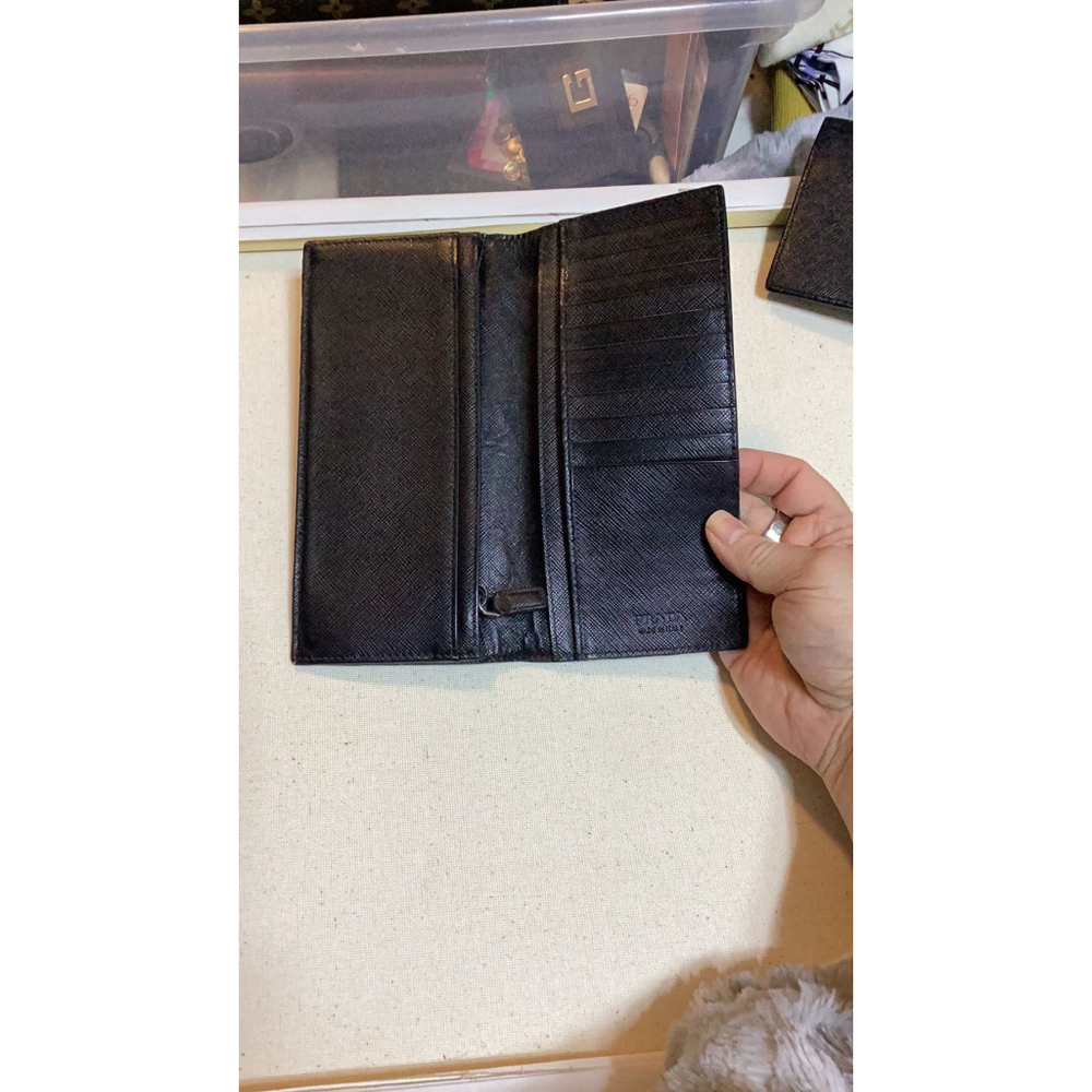 Prada long wallet black blue NOT GOING LOWER. Resets to $170 Monday - Picture 3 of 8